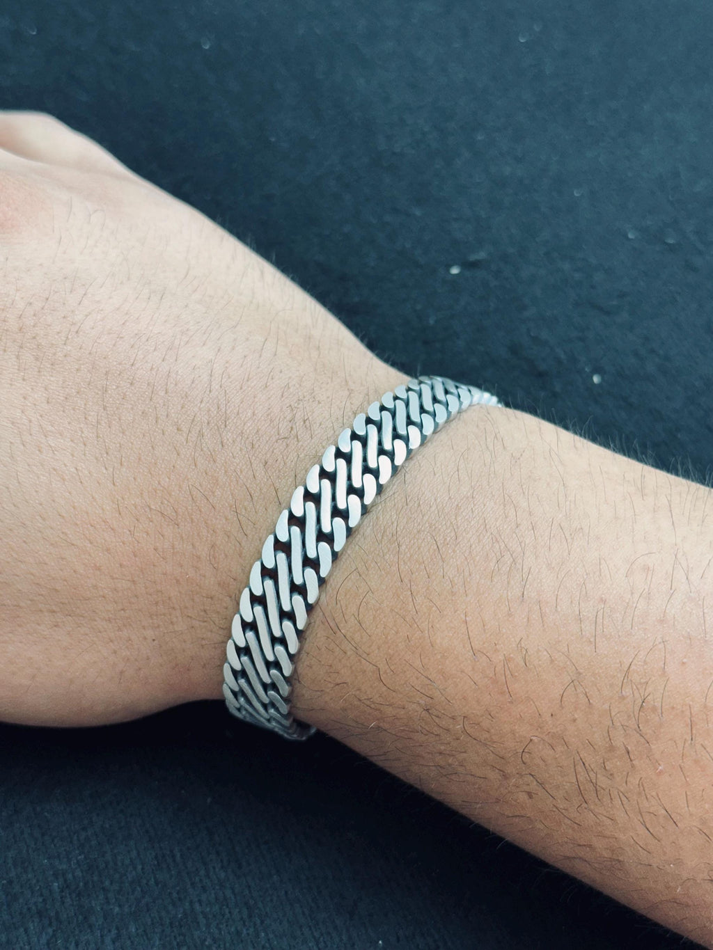 Turkish Sterling Silver Bracelet Braided Chain (Men's Handmade Jewelry)
