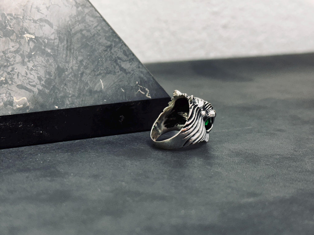 Sterling Silver Lion Head Ring: Handmade Bold Animal Design