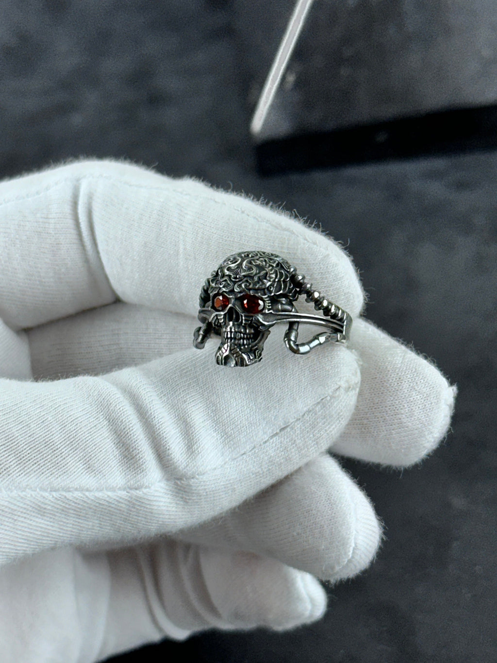 Jawless Skull Ring: Gothic Sterling Silver (Handmade Statement Piece)
