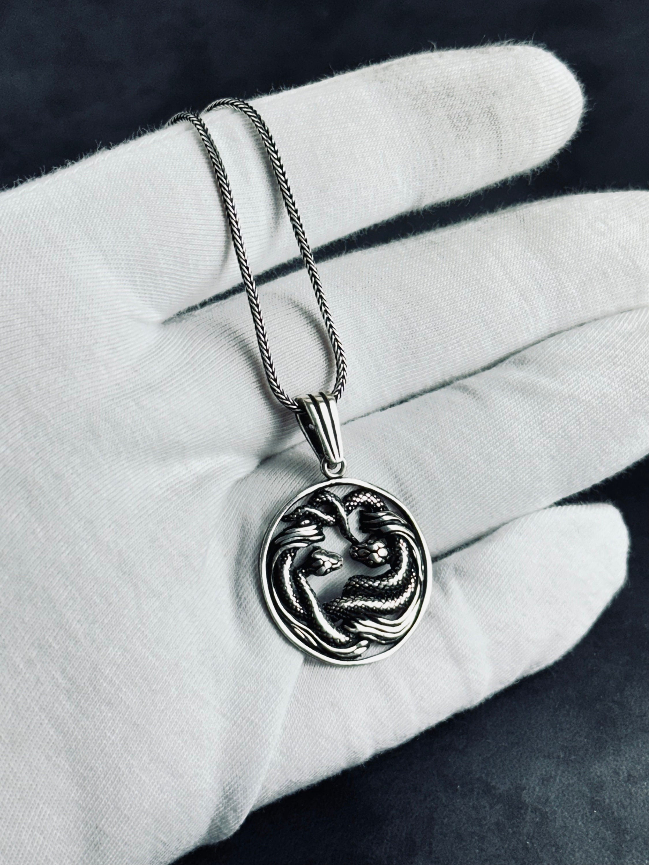 Handcrafted Silver Snake Necklace - Unique Pendant Design