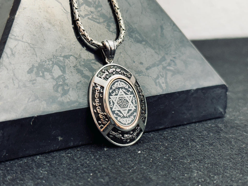 Seal of Solomon Pendant Necklace - Handmade Sterling Silver Talisman