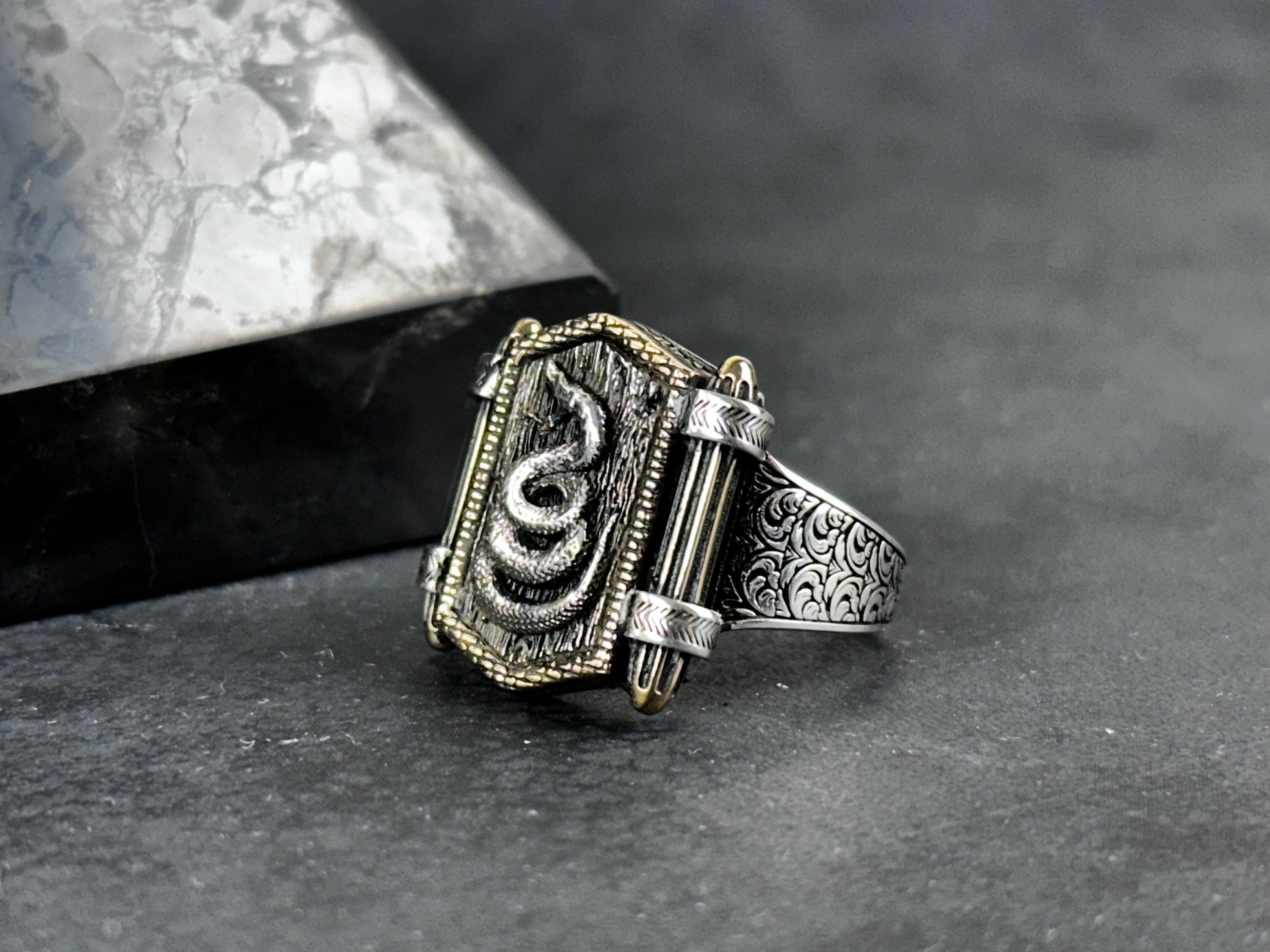 Sterling Silver Snake Ring: Handmade Leo Design Statement