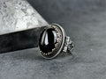 Men's Sterling Silver Ring Onyx Gemstone Eagle Design (Bold Statement)