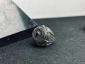 Oval Blue Zircon Ring: Handmade Silver, Turkish Vintage Style