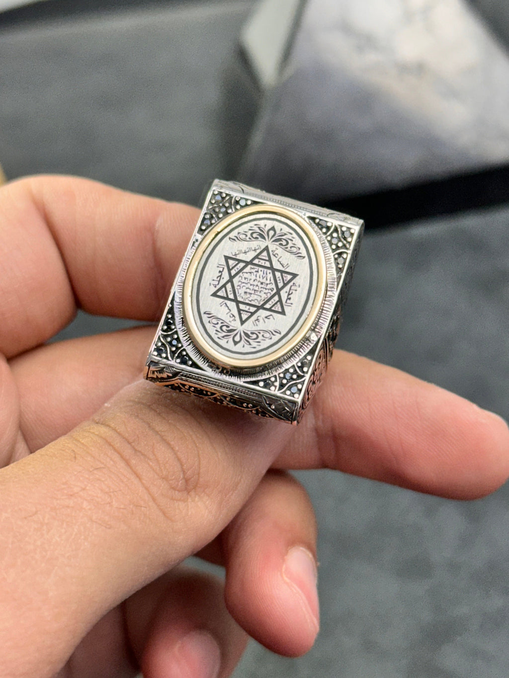 Solomon King Ring: Sterling Silver Jewish Star (Handmade Men's Signet)