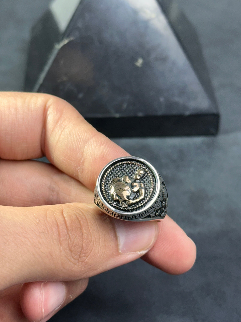 Sterling Silver Aquarius Ring - Zodiac Astrology Jewelry