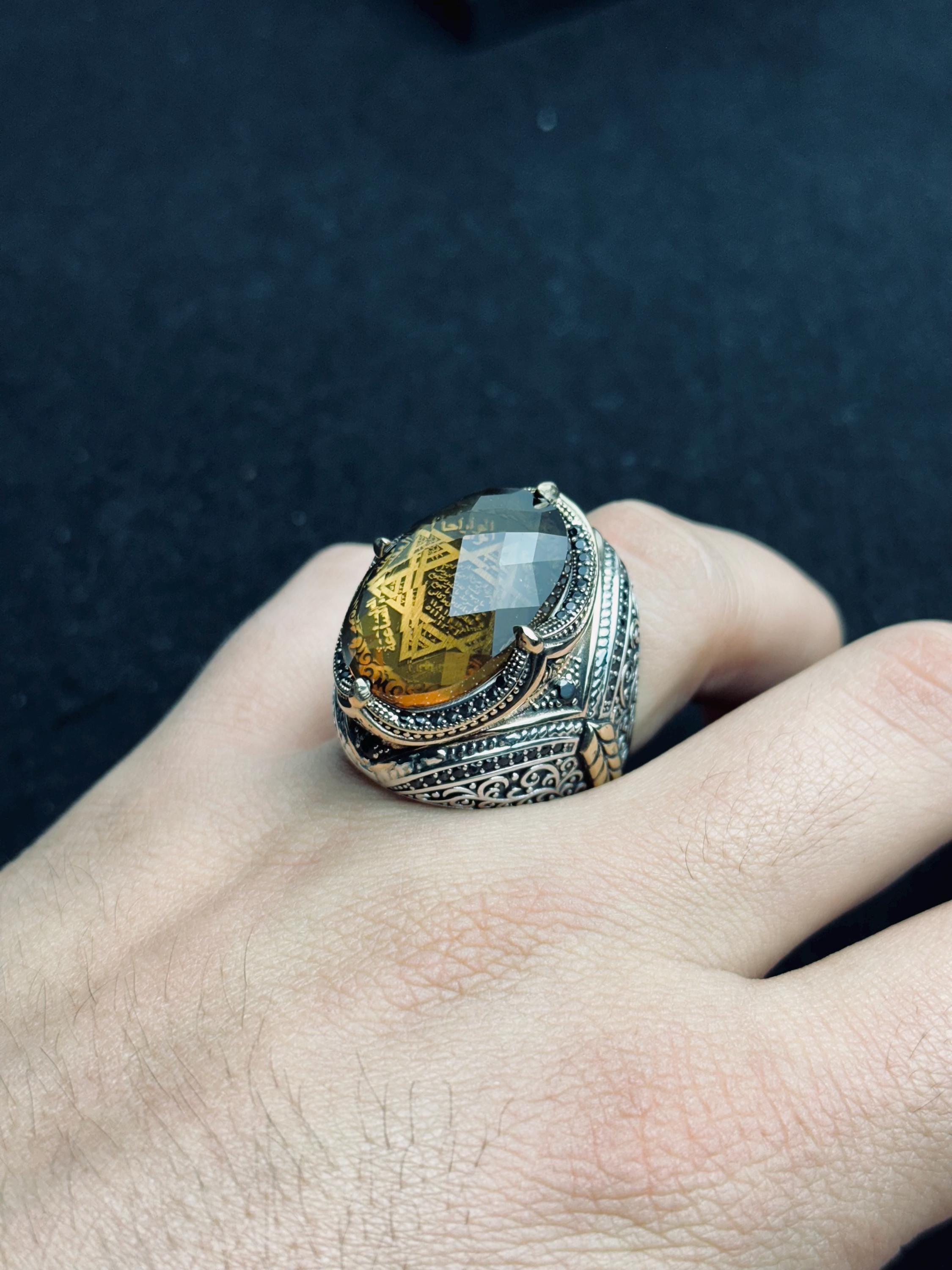 Sultanit Silver Ring, Seal of Solomon Color Change (Handmade, Unisex)