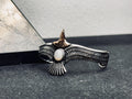 Sterling Silver Eagle Bracelet: Mother of Pearl Stone Detail