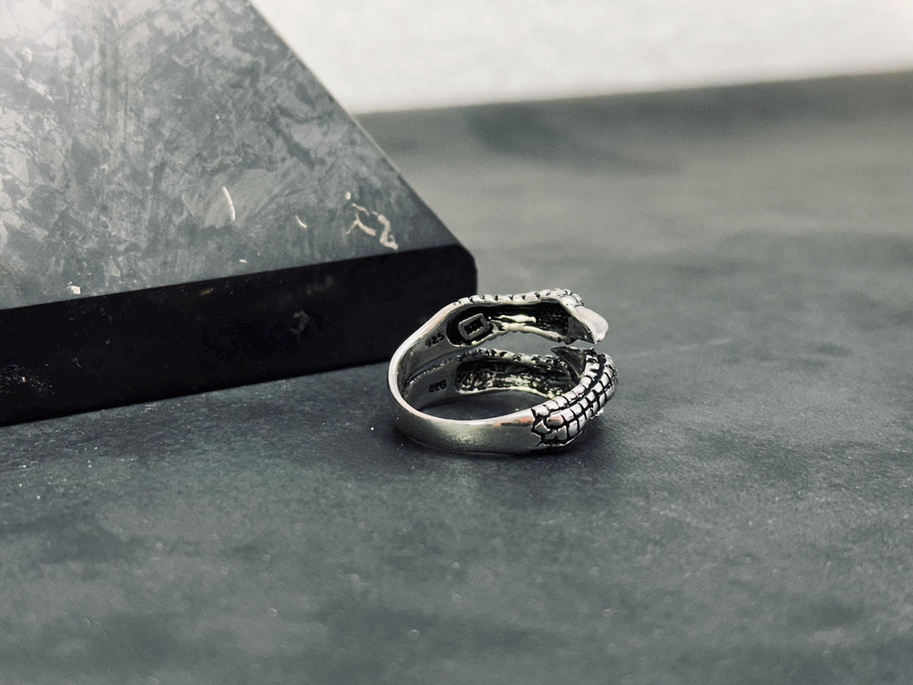 Men's Sterling Silver Claw Ring, Bold Artisan Style (Adjustable)