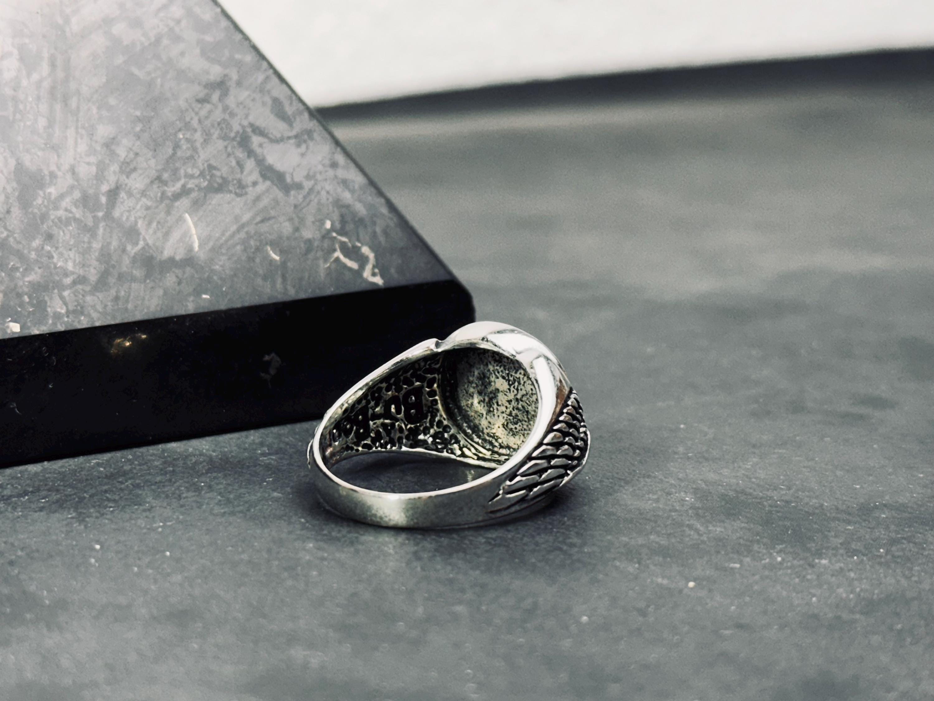 Travel Compass Ring, Sterling Silver, Handmade (Men's Sizes)