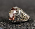 Sultanit Silver Ring: Color Changing Gemstone, Ancient Rome Style