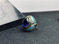 Islamic Silver Ring: Blue Zircon Oval Stone (Handmade Turkish Jewelry)