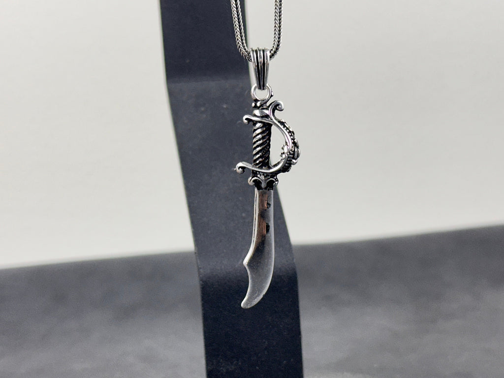 Sword Necklace Pendant: Sterling Silver Viking and Spartan Style