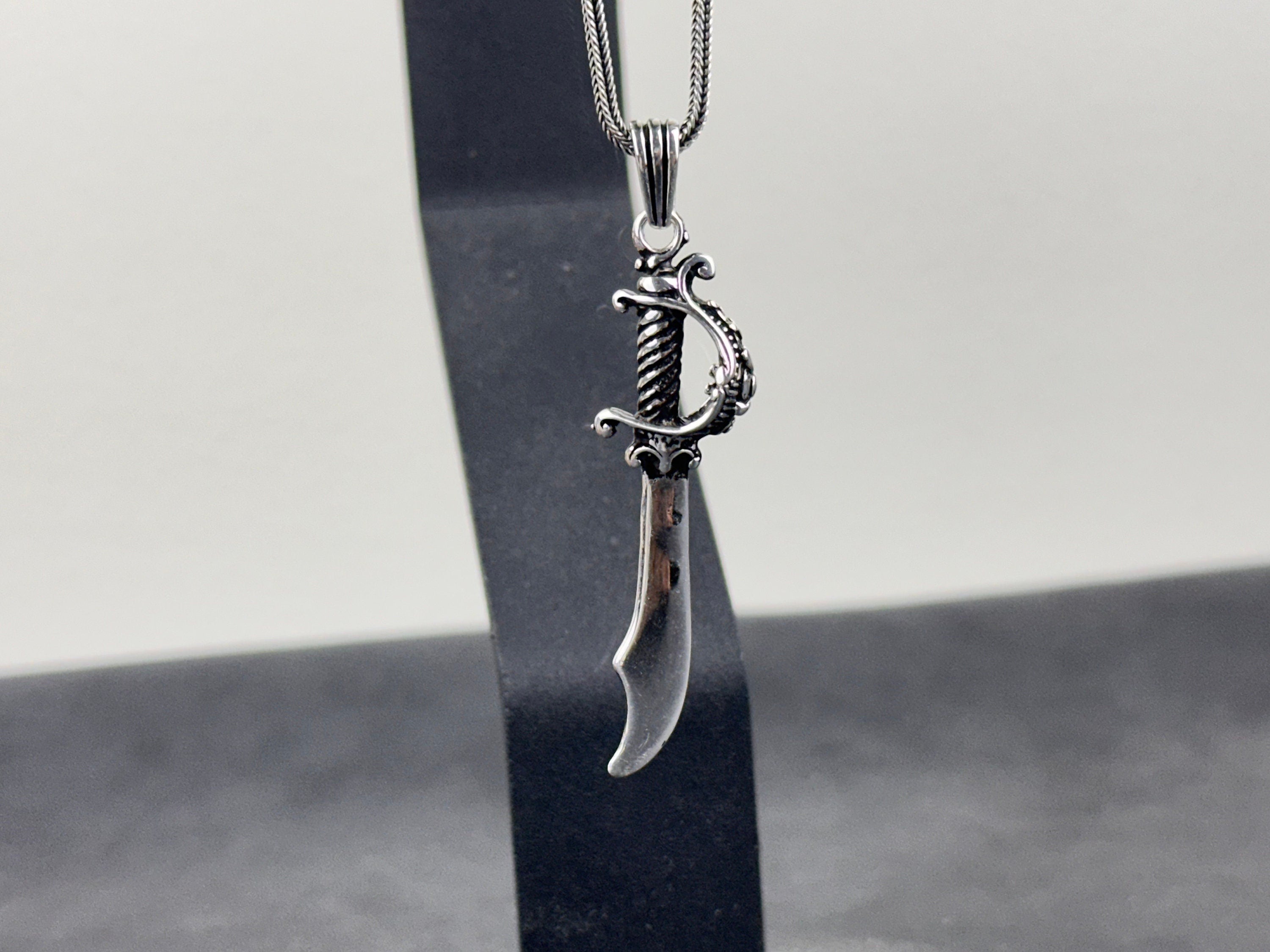 Sword Necklace Pendant: Sterling Silver Viking and Spartan Style
