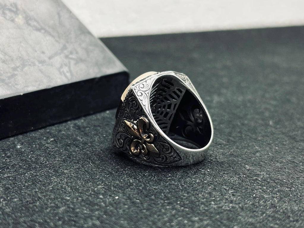 Black Onyx Statement Ring - Sterling Silver, Oval, Handmade