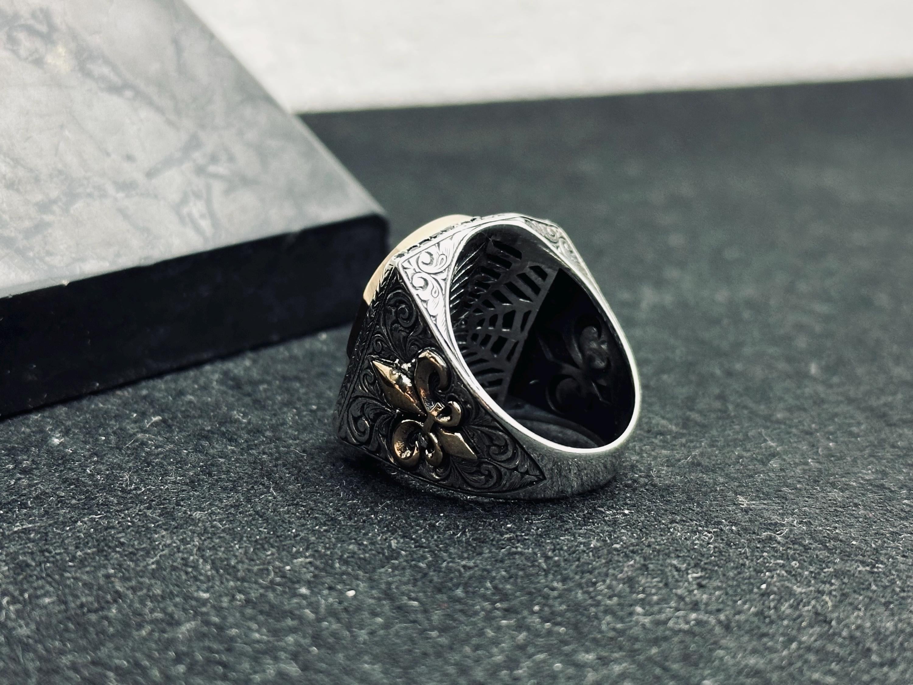 Black Onyx Statement Ring - Sterling Silver, Oval, Handmade