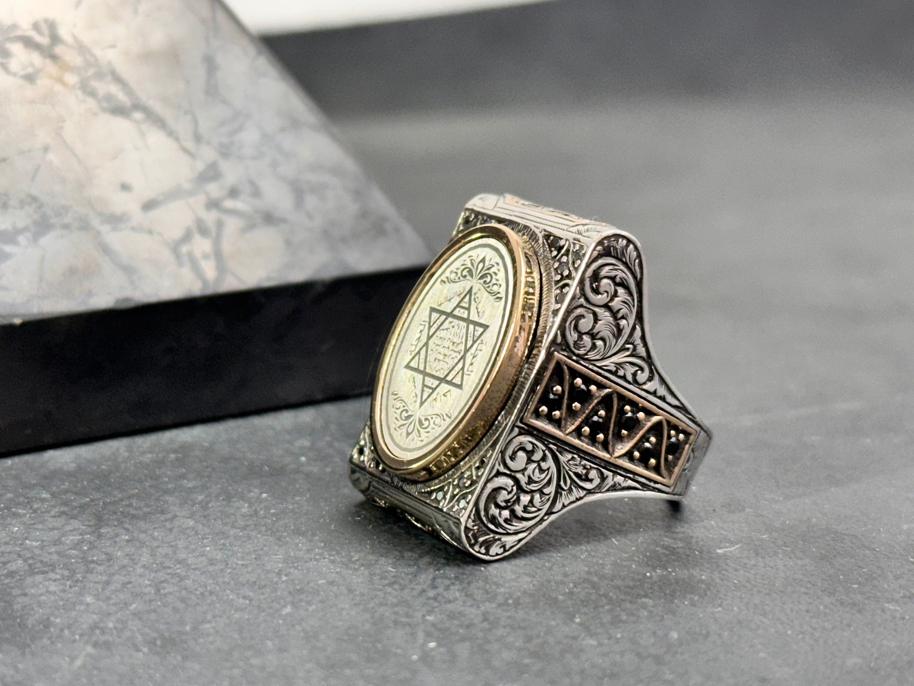 Solomon King Ring: Sterling Silver Jewish Star (Handmade Men's Signet)