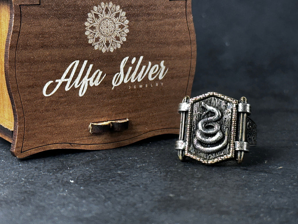 Sterling Silver Snake Ring: Handmade Leo Design Statement