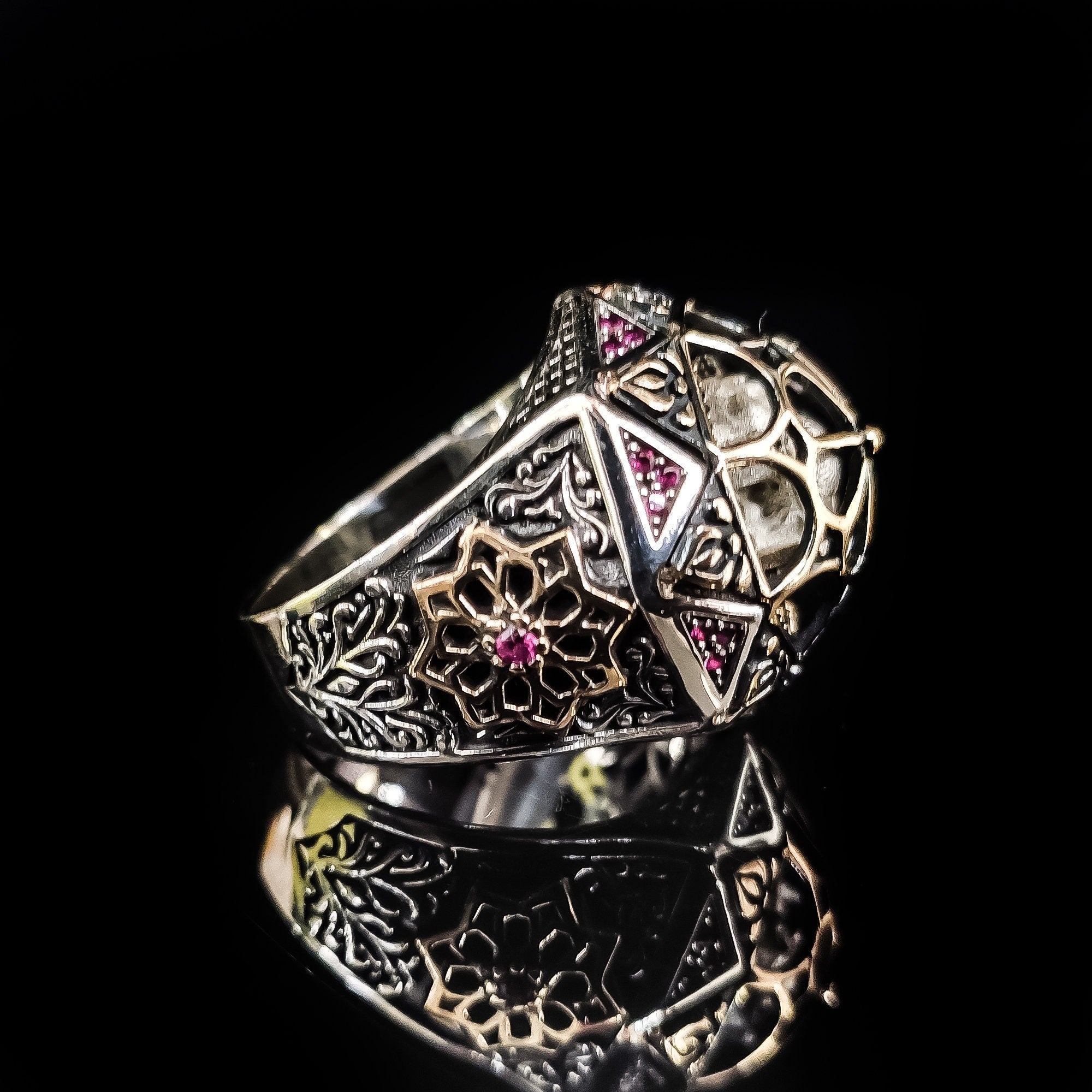 Taj Mahal Ring: Handmade Sterling Silver Statement (Men's Size Available)
