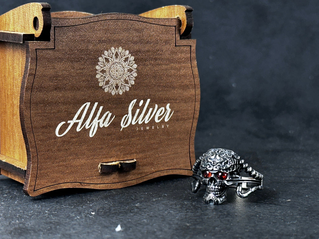 Jawless Skull Ring: Gothic Sterling Silver (Handmade Statement Piece)