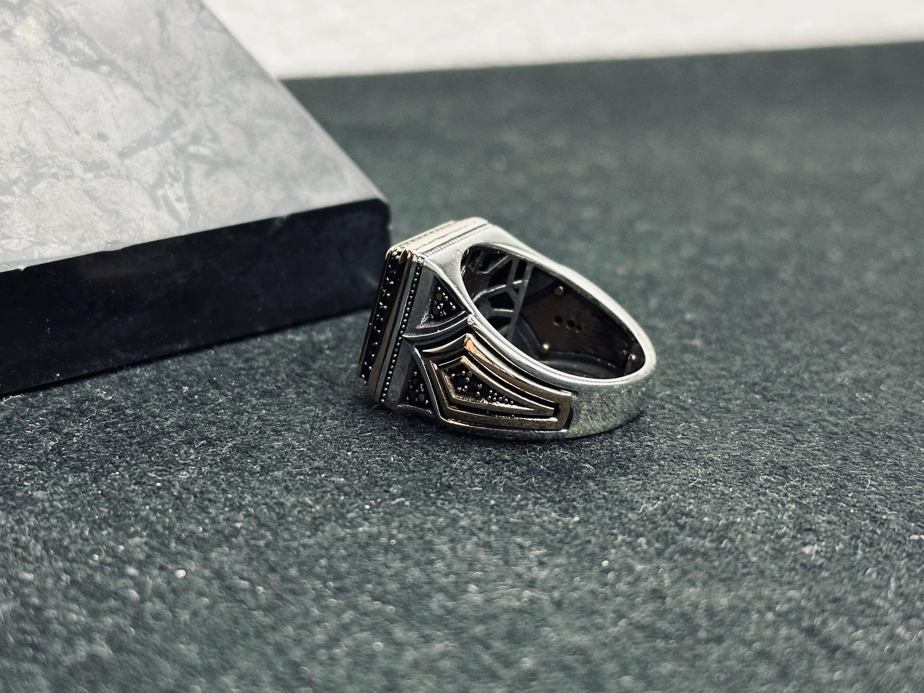 Arabic Ayat Ring: Vintage Sterling Silver - Handmade Calligraphy