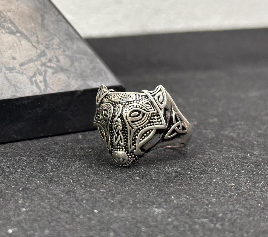 Viking Fenrir Ring: Nordic Wolf Jewelry (Sterling Silver, Handmade)