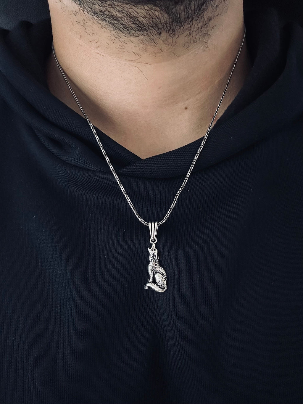 Wolf Pendant Necklace: Silver Handcrafted Jewelry (Multiple Chain Lengths)
