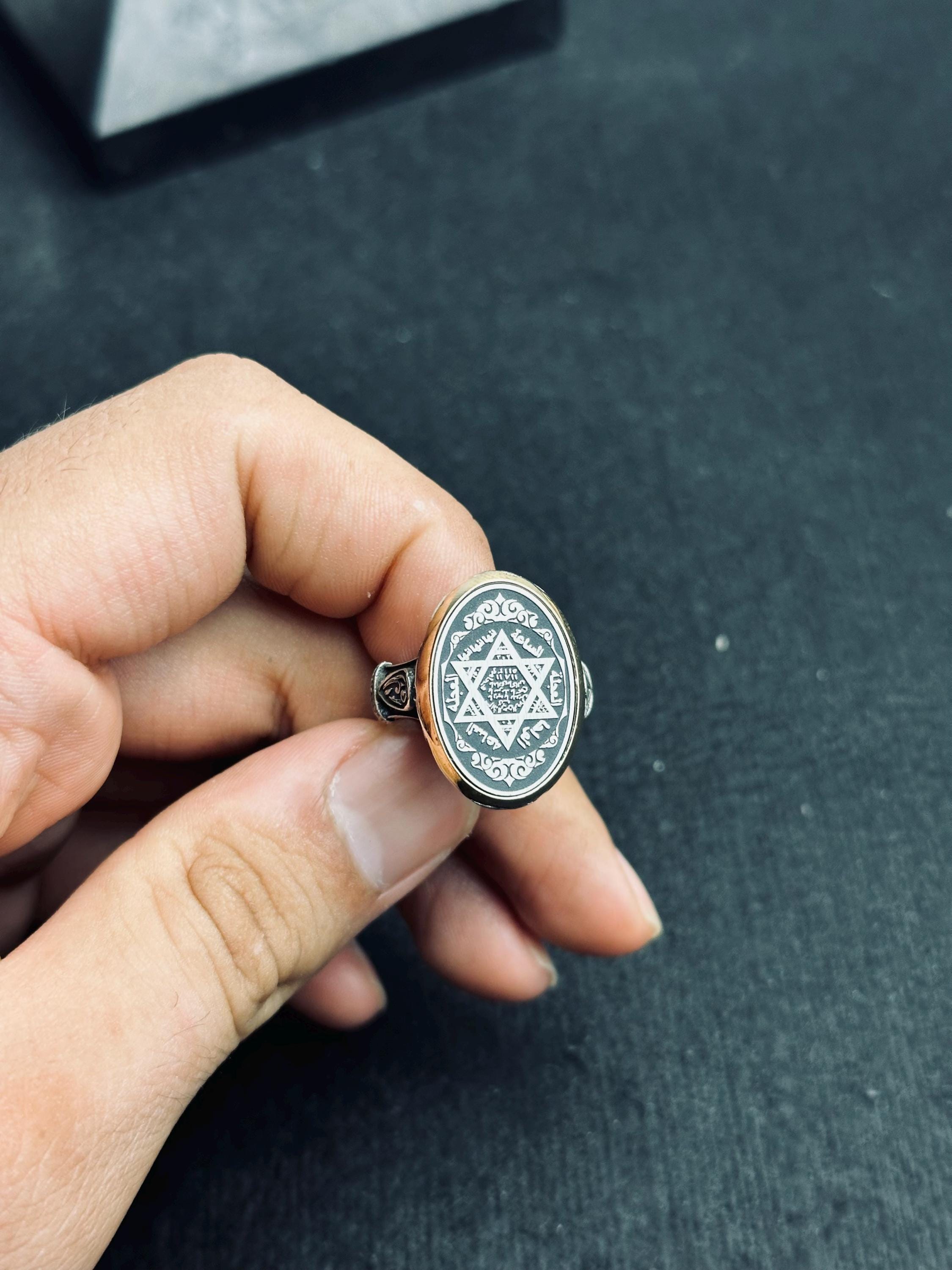 Solomon Seal Sterling Silver Ring, Minimal Oval Statement (Handmade)