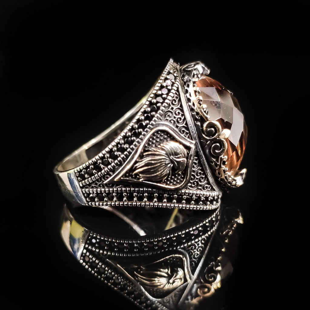 Sterling Silver Sultanite Ring, Color-Changing Gemstone (Men's Size)