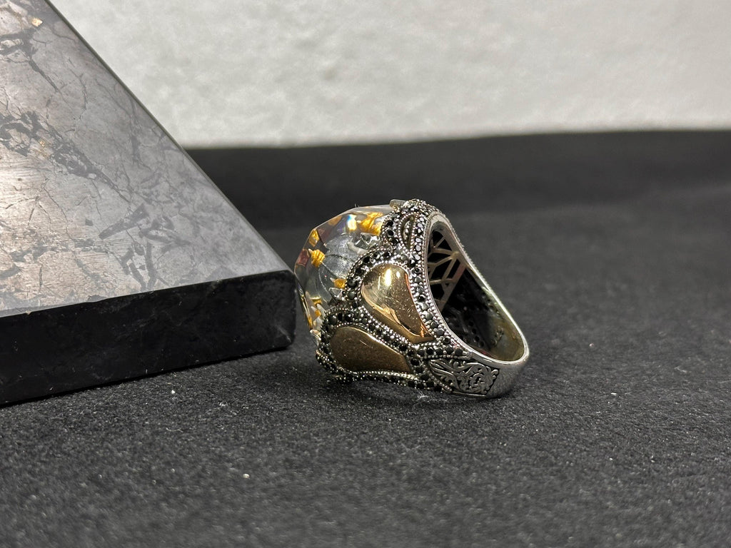 Religious Sterling Silver Mosque Ring, Handmade Bold Style (Men's Size)