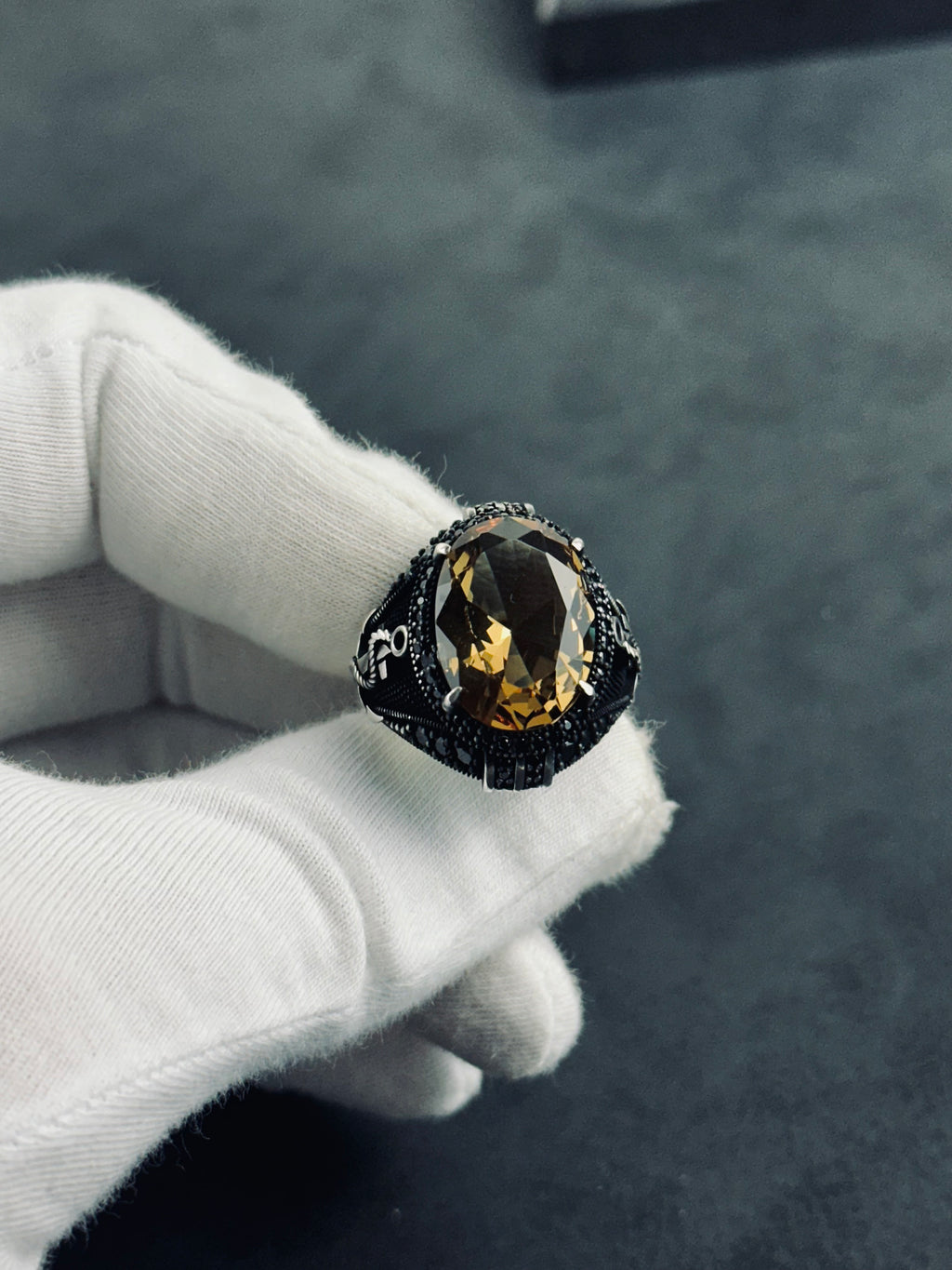 Color-Change Sultanit Ring - Sterling Silver with Anchor Detail