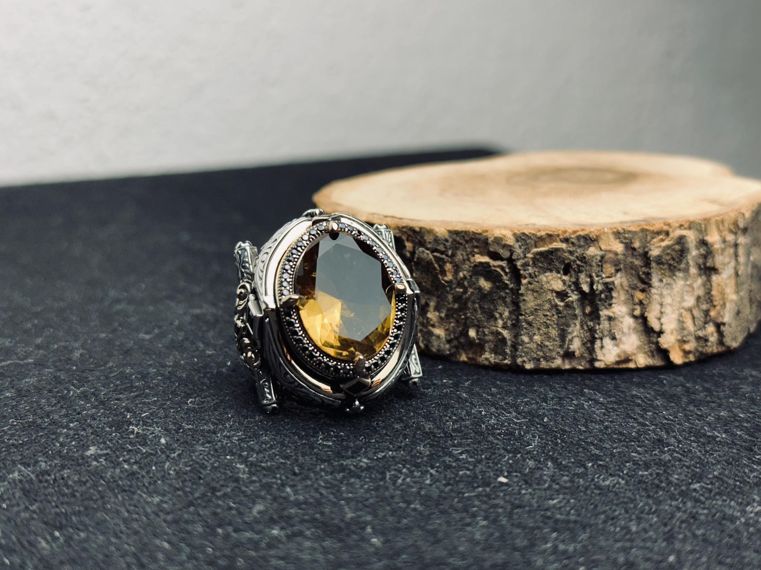 Sultanit Statement Ring: Color Changing Gemstone (Sterling Silver, Handmade)