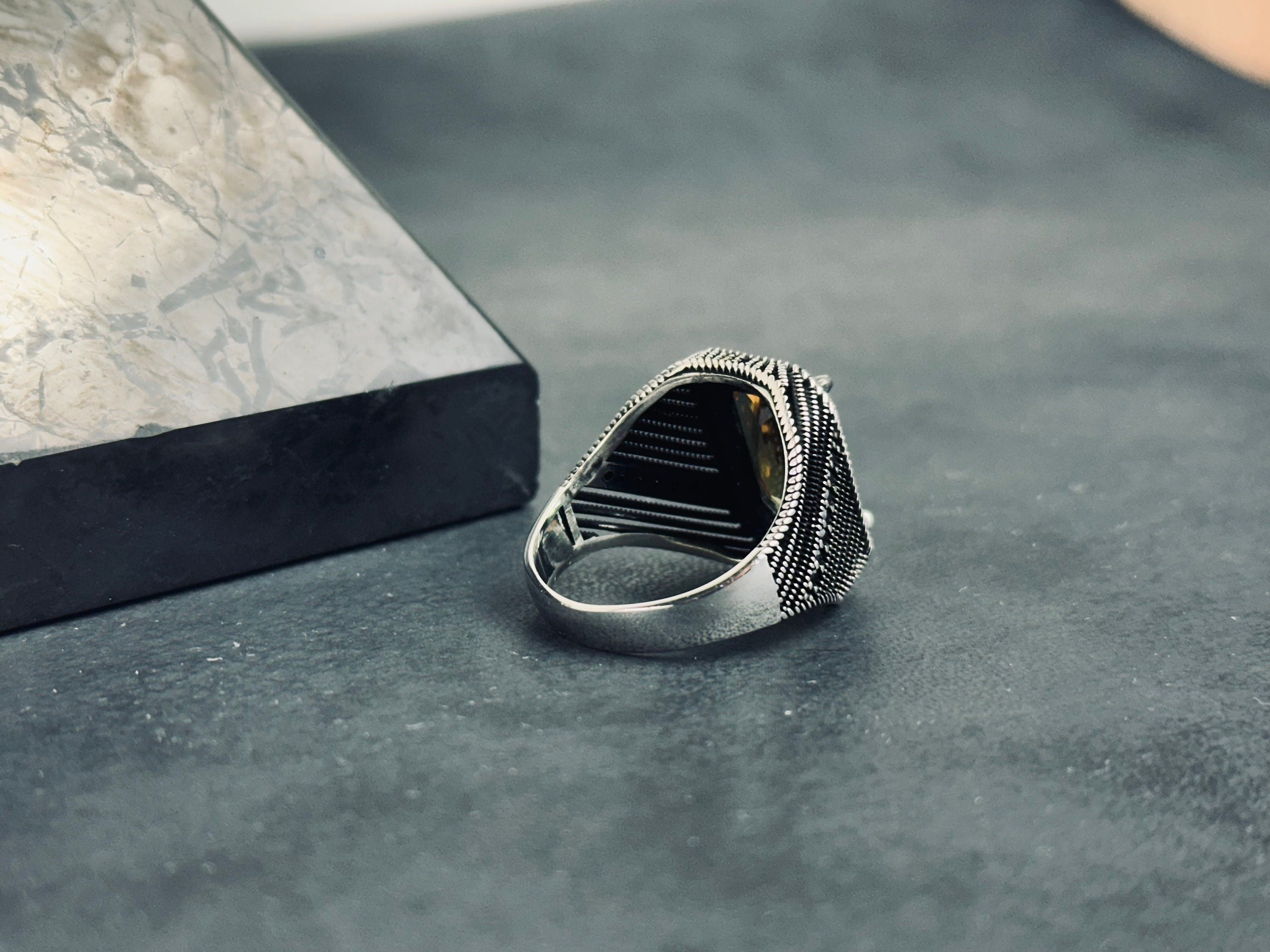 Sultanite Gemstone Ring: Color Changing Rectangular Cut Silver