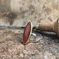 Red Nacre Stone Ring: Handmade 925 Sterling Silver