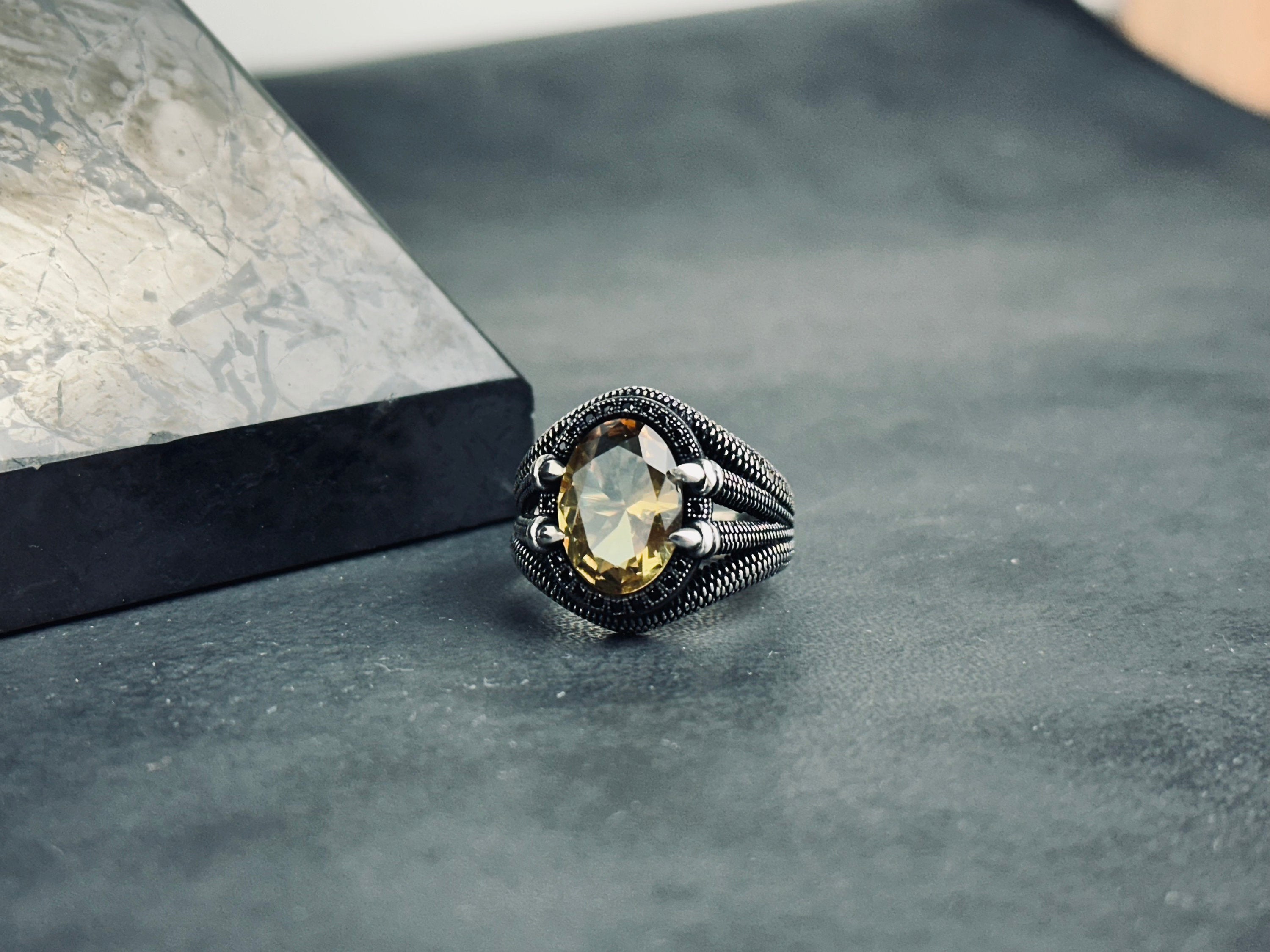 Claw Diaspore Ring: Handmade Sterling Silver with Sultanit Gemstone