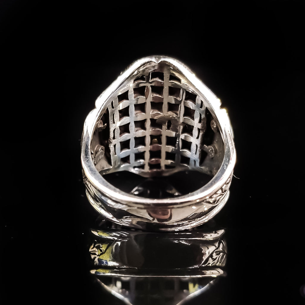 Sultanit Men's Ring - Handmade Sterling Silver, Color Change Stone