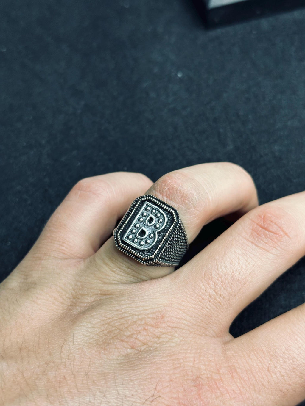 Engraved Silver Signet Ring: Personalized Initials (Men & Women)