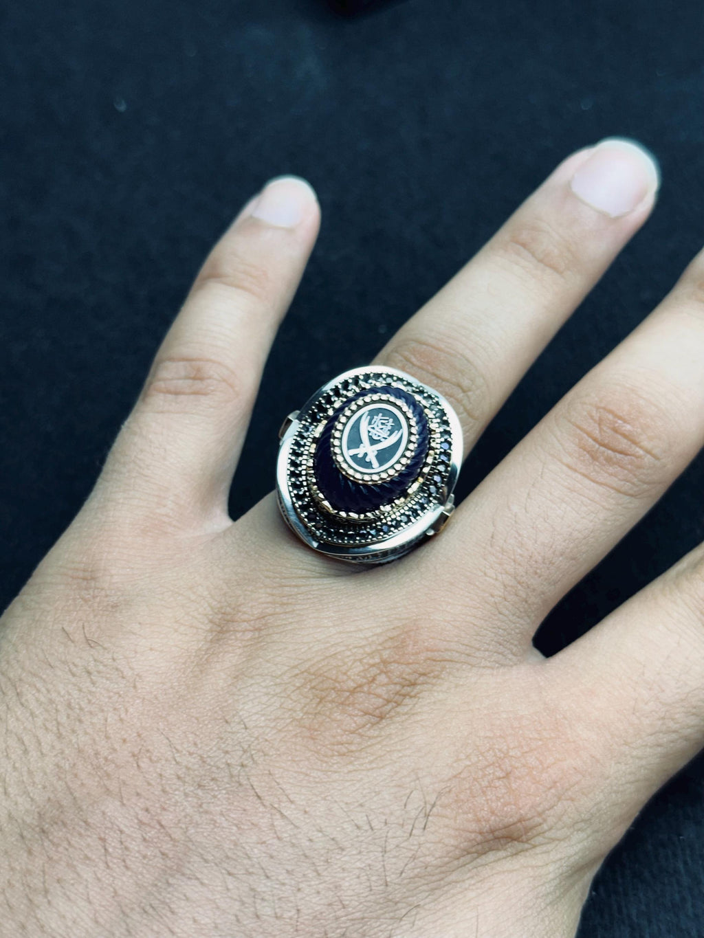 Zulfiqar Double Sword Ring - Handmade Turkish Sterling Silver