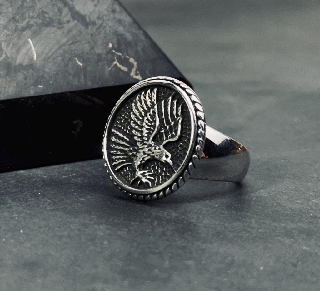 Raven Signet Ring: Sterling Silver Gothic Style (Men's Handmade)