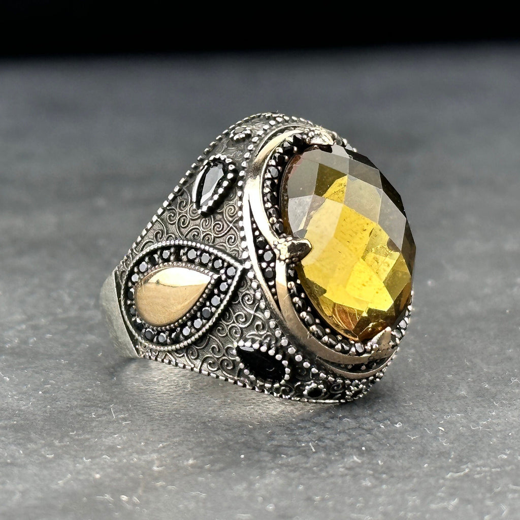Sultanit Silver Ring: Color Changing Gemstone - Handmade Statement Jewelry