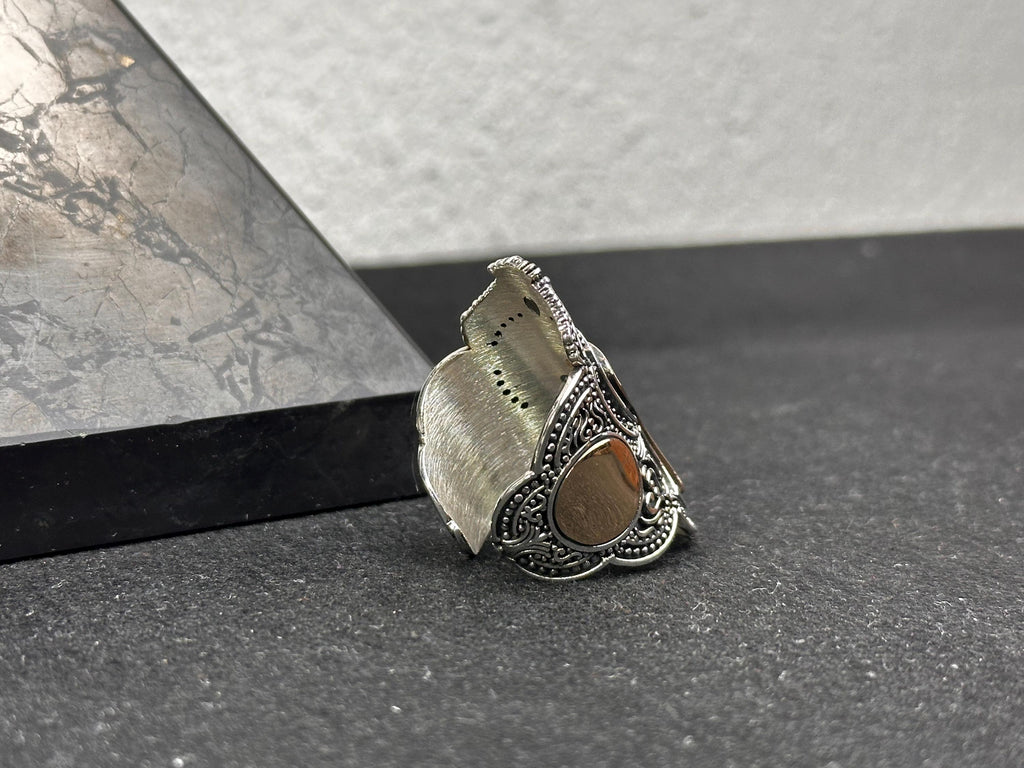 Sterling Silver Sultan Ring, Handmade Turkish Thumb Band (Men's Size)