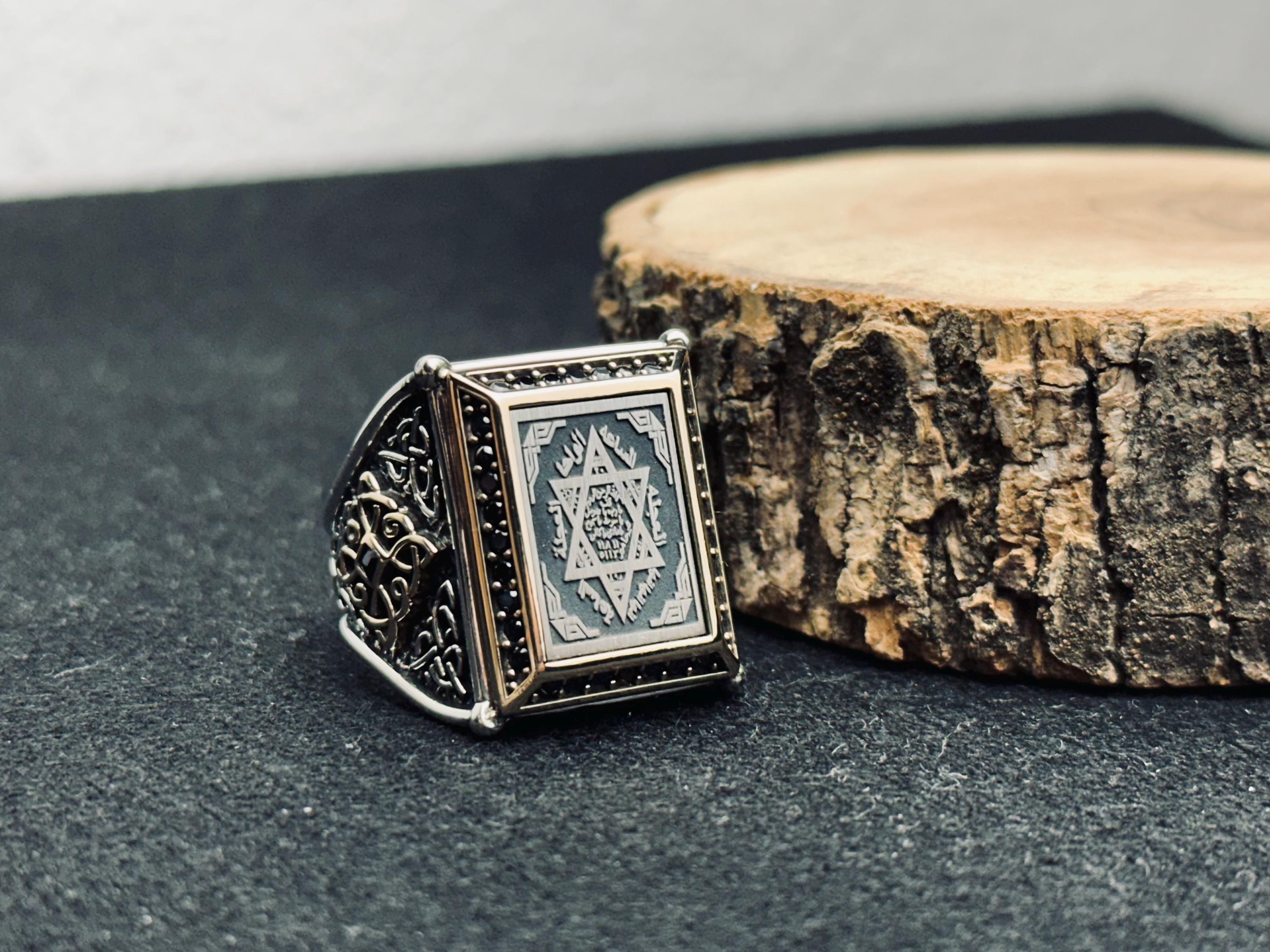 Seal of Solomon Ring: Sterling Silver Handmade - Bold Spiritual Jewelry