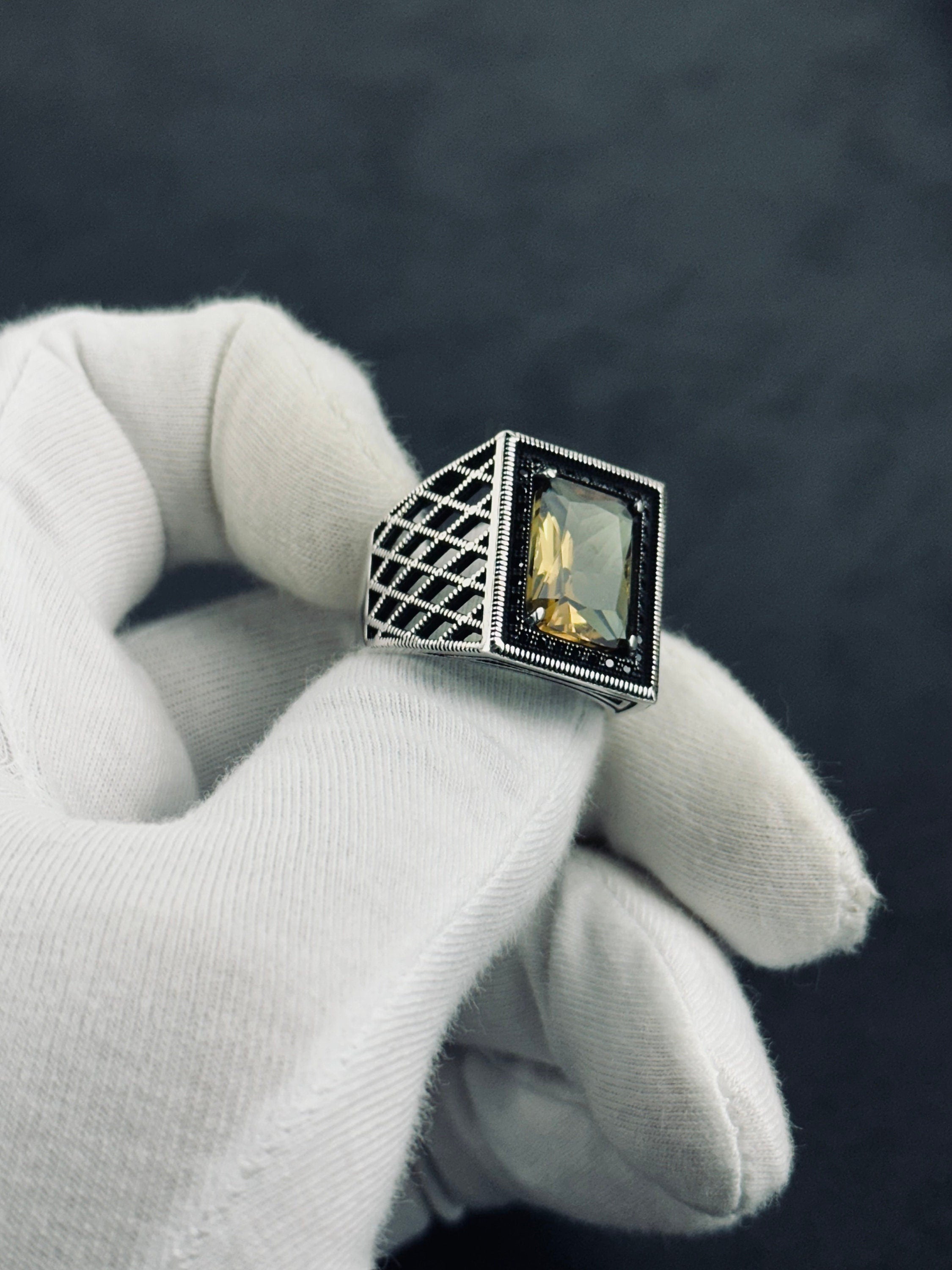 Diaspore Sultanit Ring, Sterling Silver, Rectangular Gemstone (Handmade)