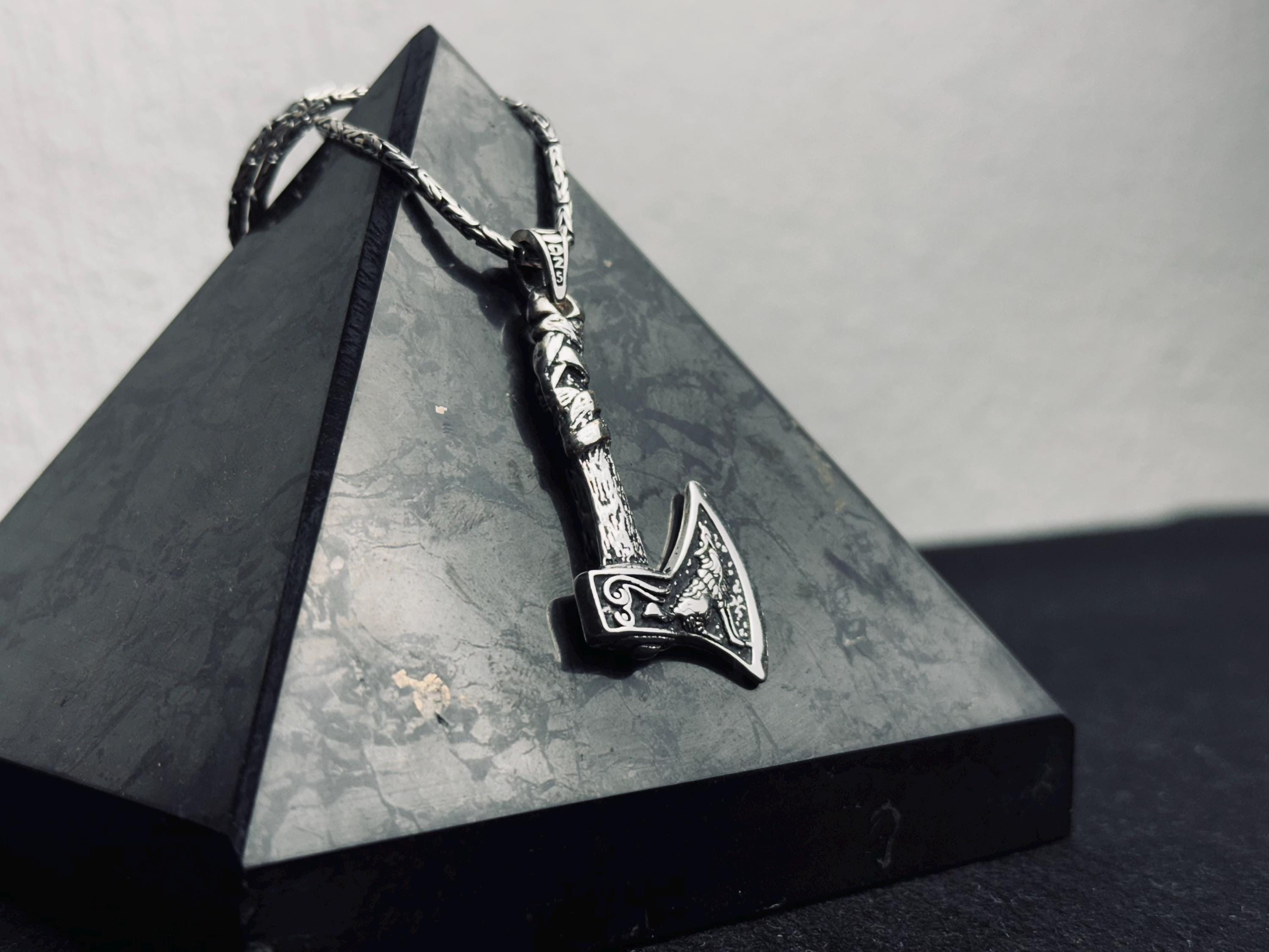 Sterling Silver Axe Pendant: Lumberjack, Fireman, Arborist Jewelry