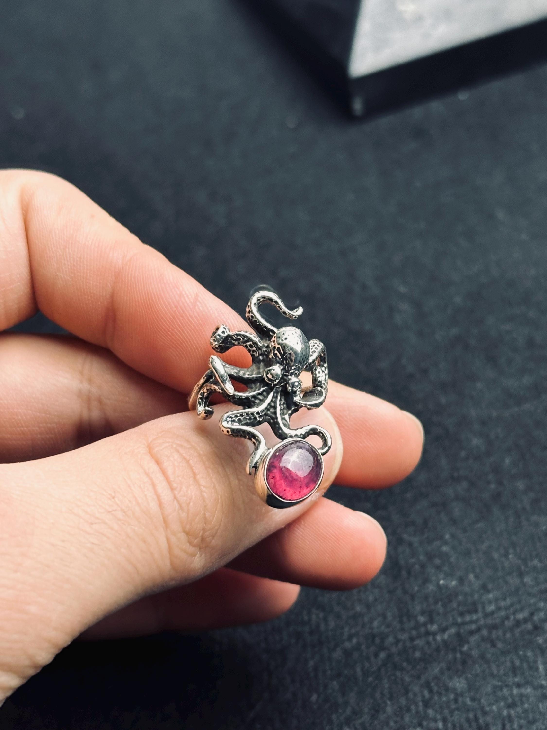 Octopus Sterling Silver Ring - Unique Handmade Sea Jewelry