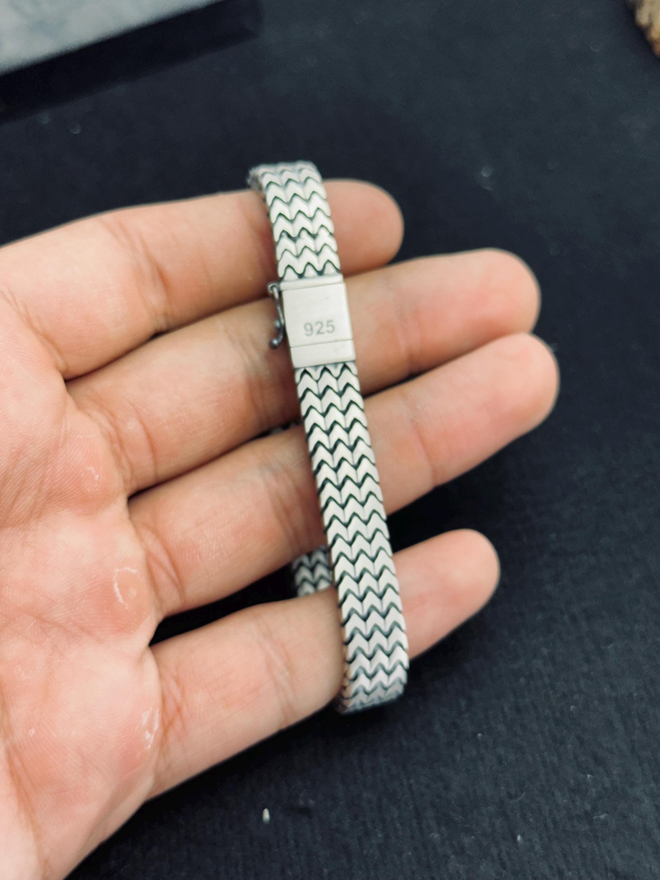 Men's Chain Bracelet: Sterling Silver Handmade - 925 Silver