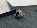 Ottoman Style Ruby Ring - Handmade Turkish Sterling Silver