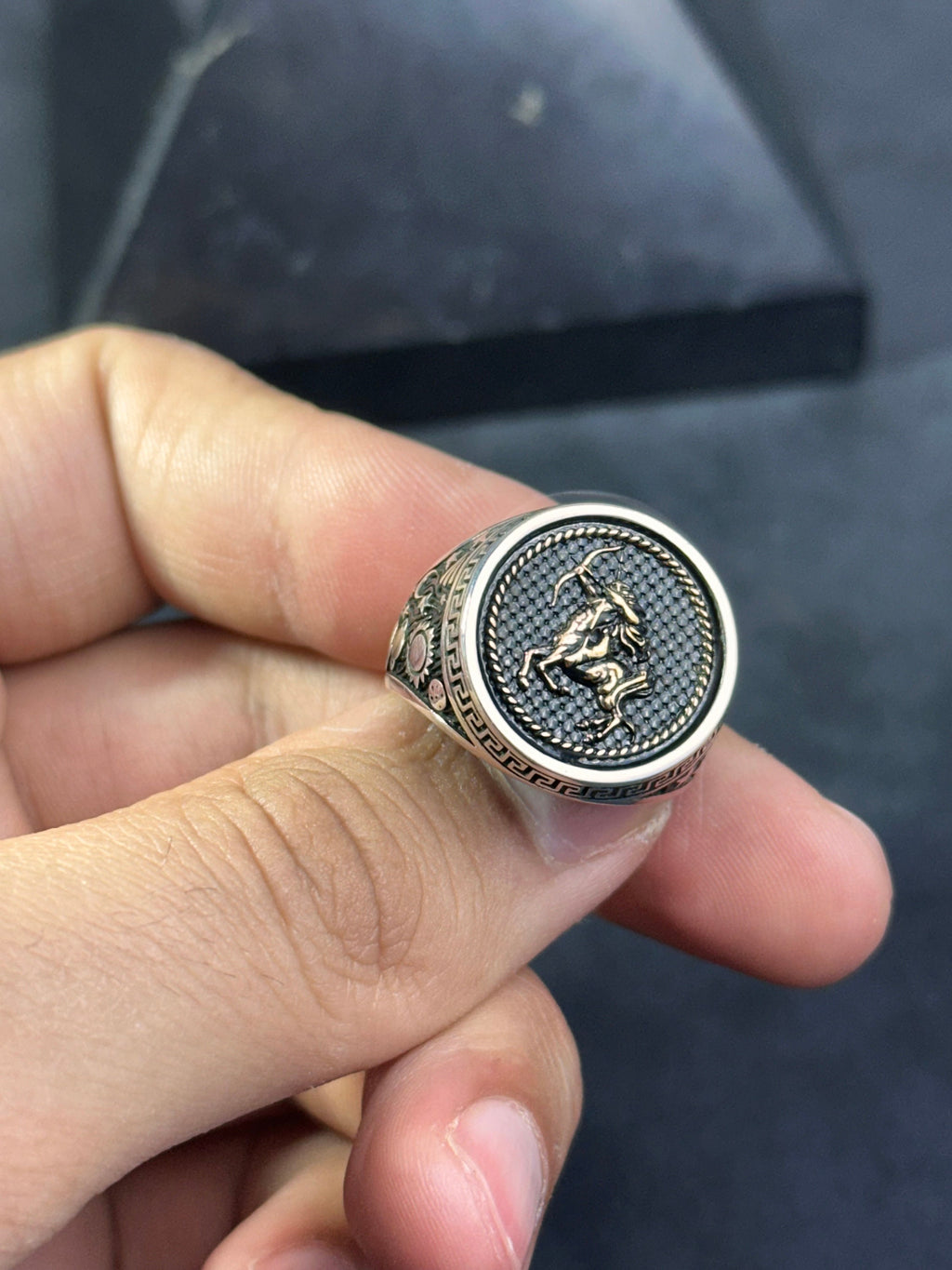 Sagittarius Zodiac Ring: Sterling Silver Celestial Design - Dainty Style