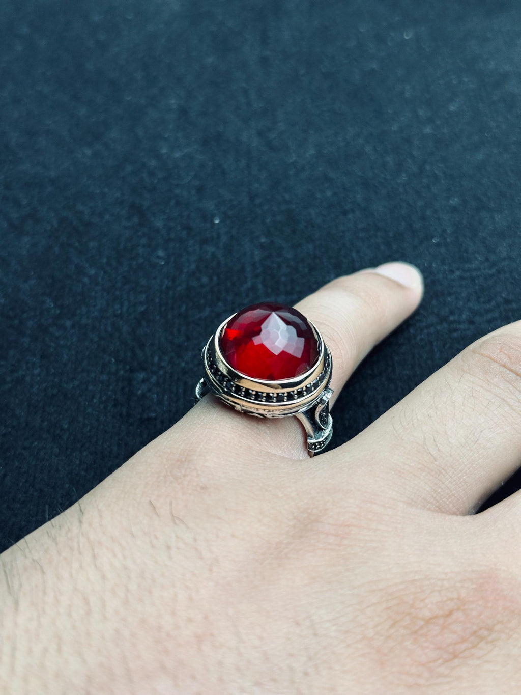 Sterling Silver Ruby Ring: Handmade Minimalist Design - Unisex