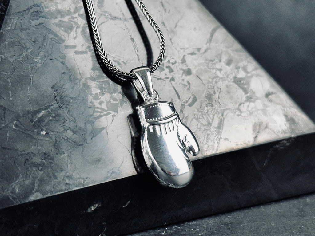Boxing Glove Necklace - Silver Pendant on Chain